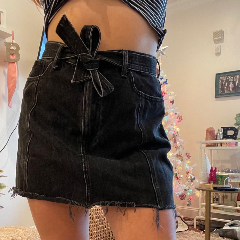Black Denim Skirt